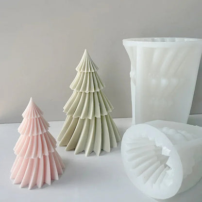 LARGE 3D Layered Christmas Tree Silicone Candle Mould for DIY Festive Decor Wax Candles