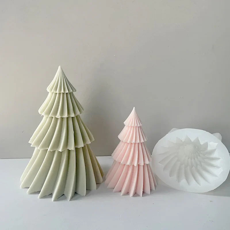 LARGE 3D Layered Christmas Tree Silicone Candle Mould for DIY Festive Decor Wax Candles