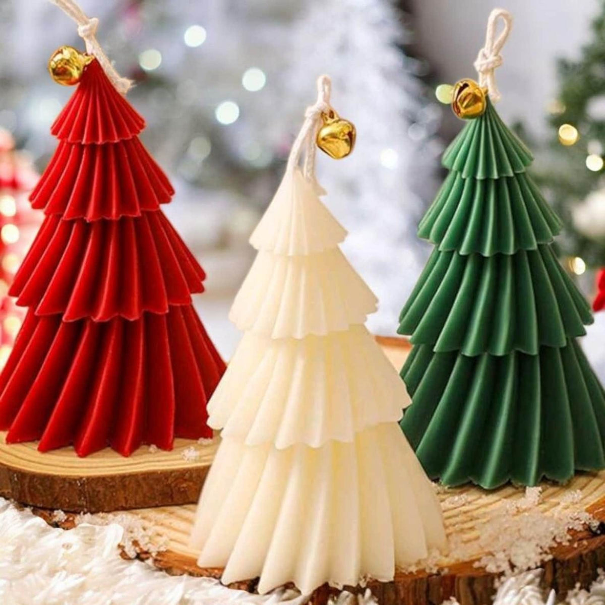 LARGE 3D Layered Christmas Tree Silicone Candle Mould for DIY Festive Decor Wax Candles