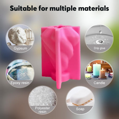 3D Conical Silicone Candle Mould, Spiral Cone Shape Silicone Candle Molds