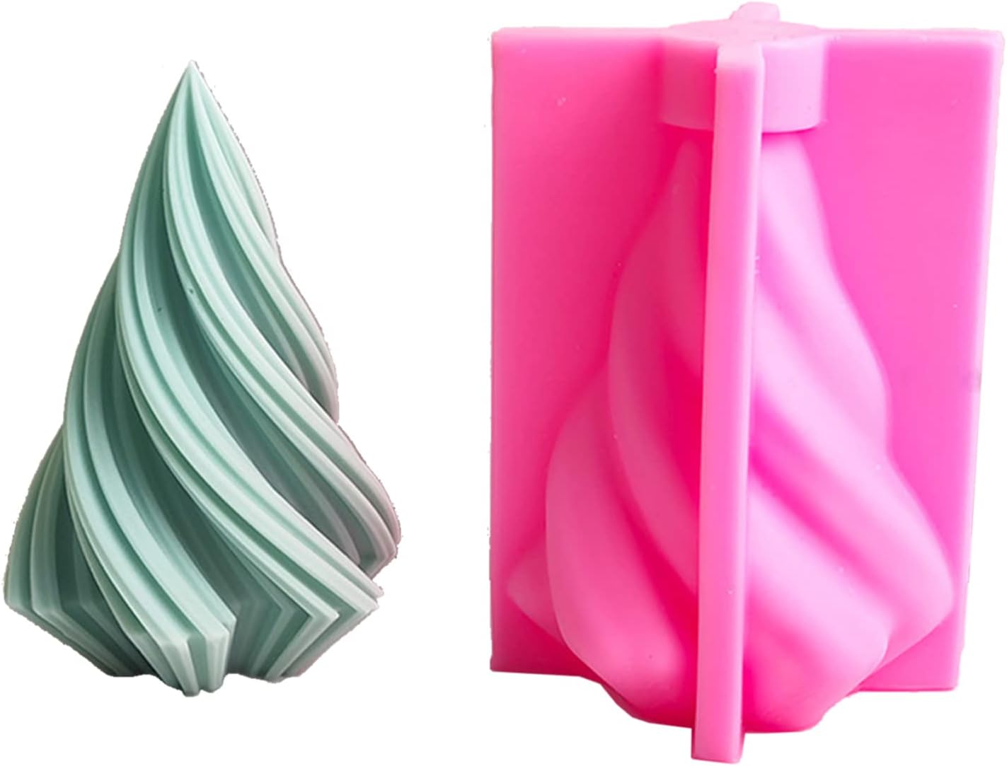 3D Conical Silicone Candle Mould, Spiral Cone Shape Silicone Candle Molds