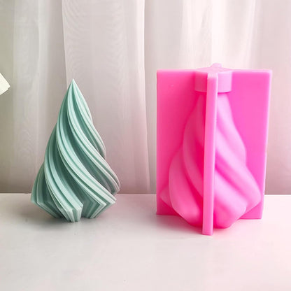 3D Conical Silicone Candle Mould, Spiral Cone Shape Silicone Candle Molds