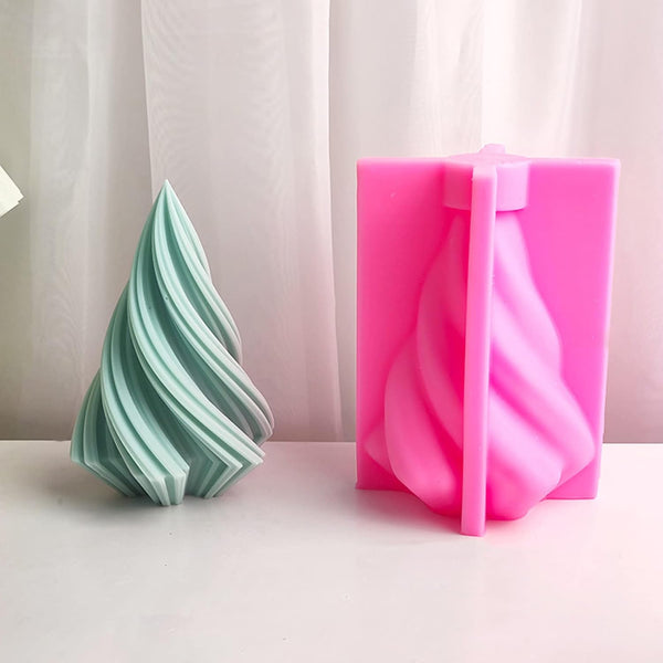 3D Conical Silicone Candle Mould, Spiral Cone Shape Silicone Candle Molds