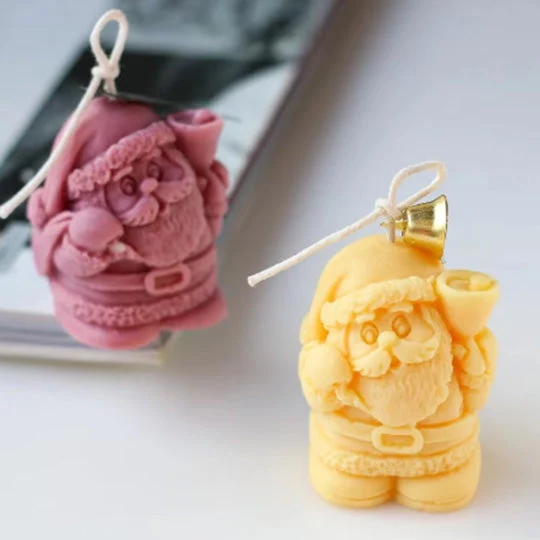 3D Santa Claus Silicone Candle Mould for Christmas Wax Candles Soap Making