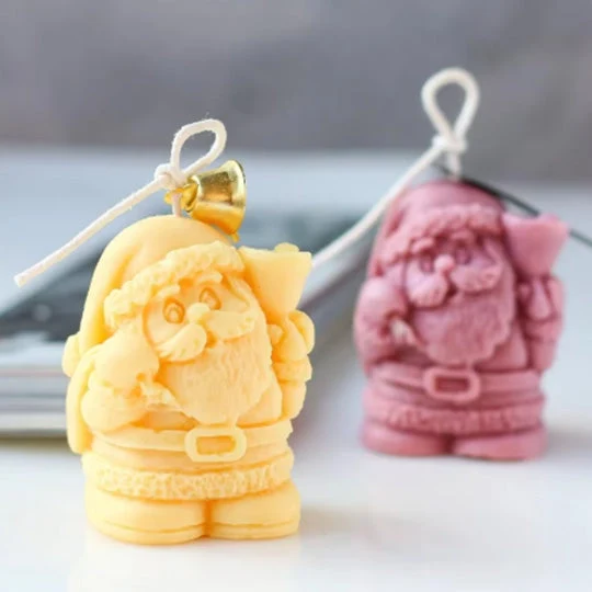 3D Santa Claus Silicone Candle Mould for Christmas Wax Candles Soap Making