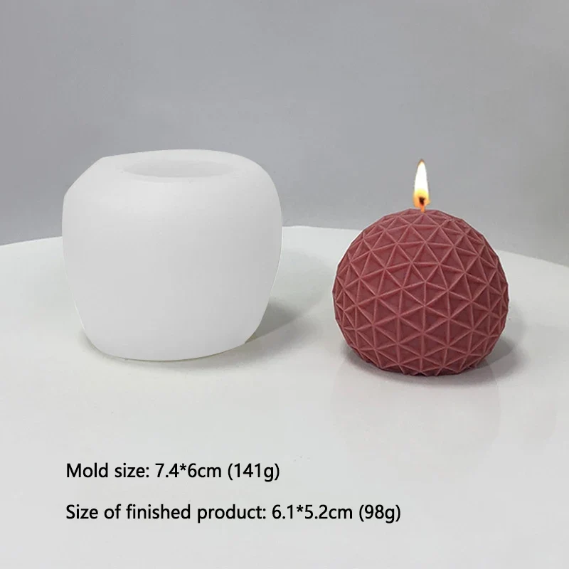 3D Geometric Sphere Silicone Candle Mold  DIY Scented Aroma Candles Home Decor