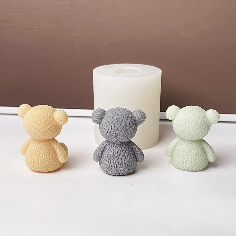 3D Feather Teddy Bear Silicone Mold for Candle Making Soap Making Resin Art & DIY Crafts