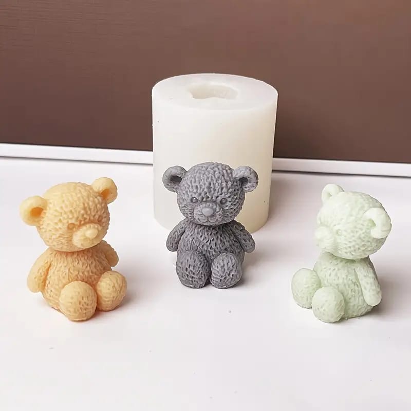 3D Feather Teddy Bear Silicone Mold for Candle Making Soap Making Resin Art & DIY Crafts