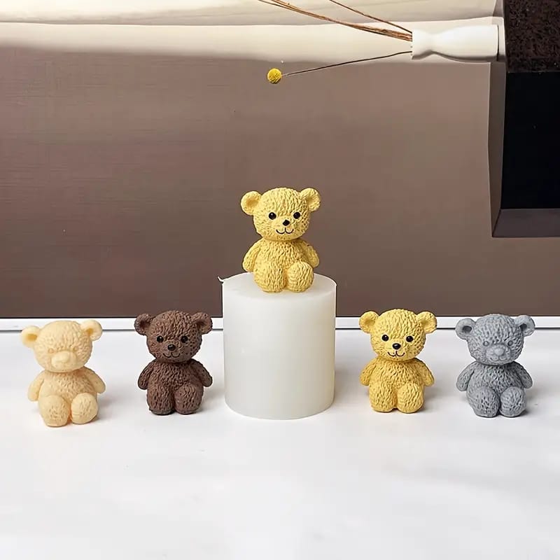 3D Feather Teddy Bear Silicone Mold for Candle Making Soap Making Resin Art & DIY Crafts