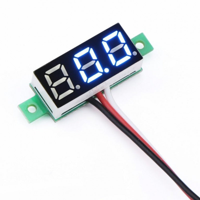 Mini Digital DC Voltmeter 0.28 Inch Two-Wire 2.5V-30V Mini Digital DC Voltmeter Voltage Tester Meter