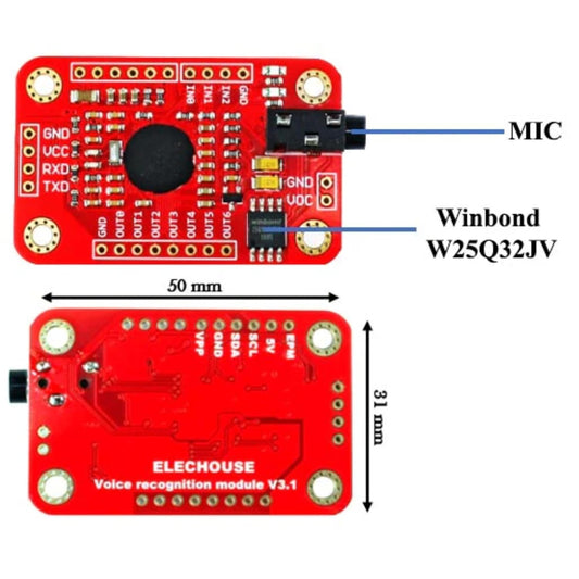 Speed Recognition, Voice Recognition Module V3 Support a maximum of 80 voice commands 7 voice commands effectively at the same time