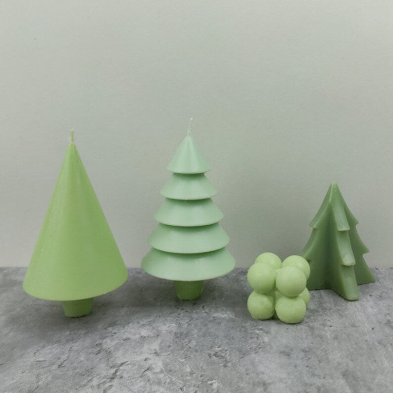 3D Christmas Tree Polycarbonate Candle Molds Scented Candle Making Mould - UG LAND INDIA