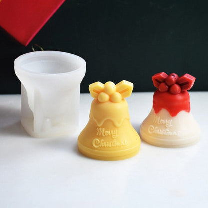 3D Christmas Bell Silicone Candle Mold (Christmas Bell) Merry Christmas theme