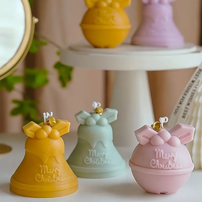 3D Christmas Bell Silicone Candle Mold (Christmas Bell) Merry Christmas theme