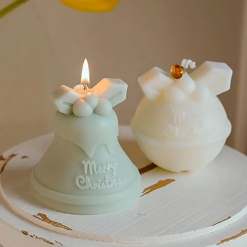 3D Christmas Bell Silicone Candle Mold (Christmas Bell) Merry Christmas theme