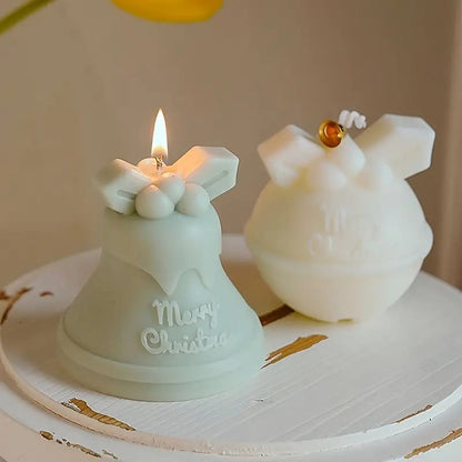 3D Christmas Bell Silicone Candle Mold (Christmas Bell) Merry Christmas theme