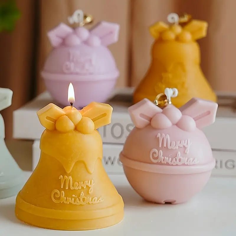 3D Christmas Bell Silicone Candle Mold (Christmas Bell) Merry Christmas theme