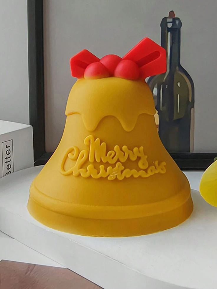 3D Christmas Bell Silicone Candle Mold (Christmas Bell) Merry Christmas theme