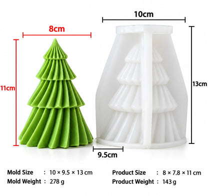 LARGE 3D Layered Christmas Tree Silicone Candle Mould for DIY Festive Decor Wax Candles