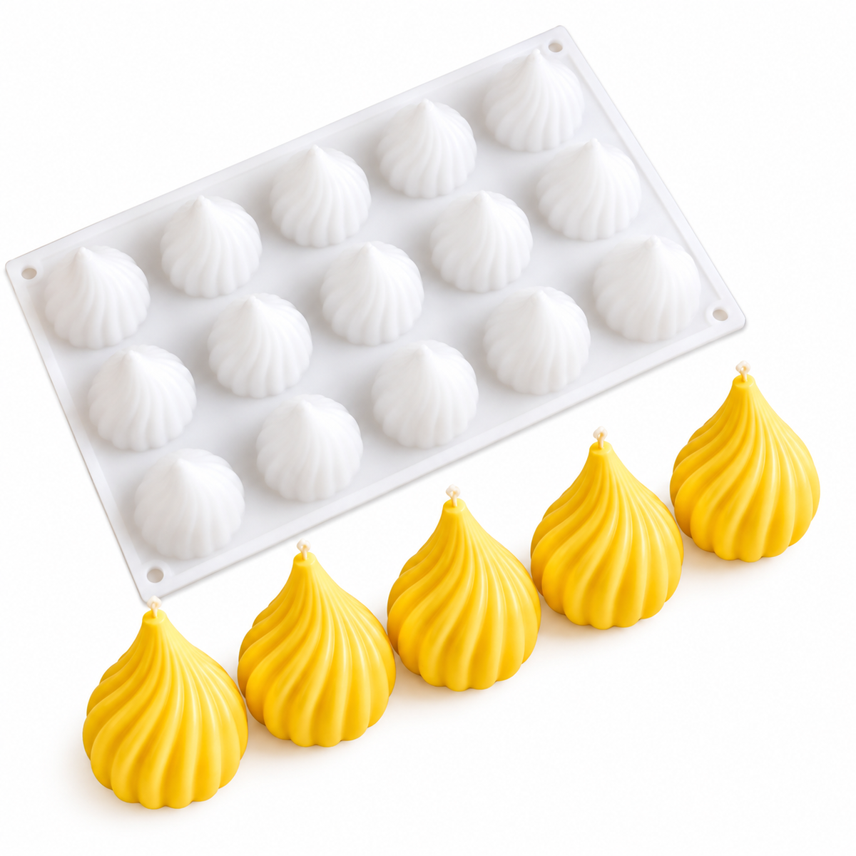 15 Cavity 3D Modak Shape Silicone Mould Chocolate Pudding Jelly Ice Cream & Dessert Making