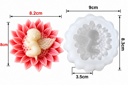 3D Sunflower Angel Baby Silicone Mold Candle Making Soap Cake Decoration & DIY Gifts