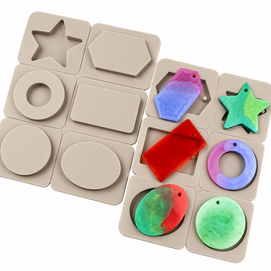 6 Cavity Multi Shape Silicone Mould for Soap Bars Wax Sachets Resin Crafts and DIY Decorations