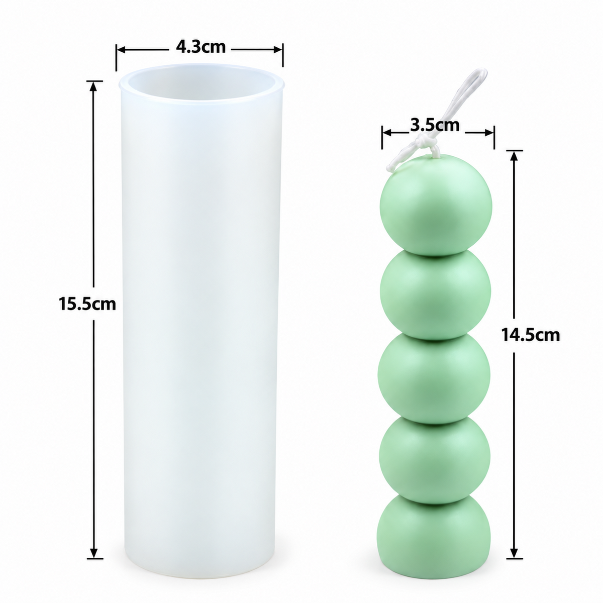 5-Layer Ball Bubble Candle Silicone Mould for DIY Decorative Sphere Candles and Home Décor