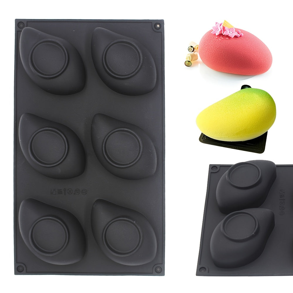 6 Cavity 3D Mango Shape Silicone Mould Chocolate Jelly Pudding Ice Cream & Frozen Desserts