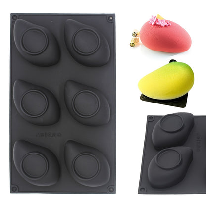 6 Cavity 3D Mango Shape Silicone Mould Chocolate Jelly Pudding Ice Cream & Frozen Desserts