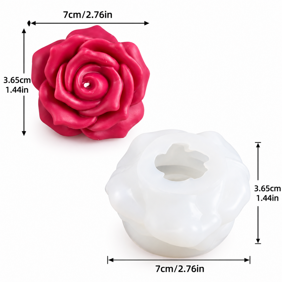 3D Rose Flower Silicone Candle Mould for Candle Making Soap Resin Art & DIY Crafts