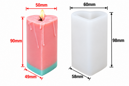 Heart Top Pillar Silicone Candle Mold Decorative Candles Home Decor & Handmade Crafts