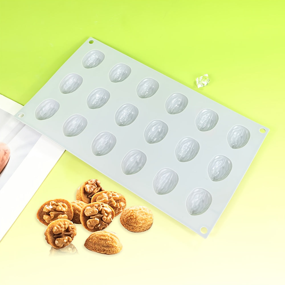 18 Cavity Walnut Shape Silicone Mould for Chocolate Cookies Candy Baking