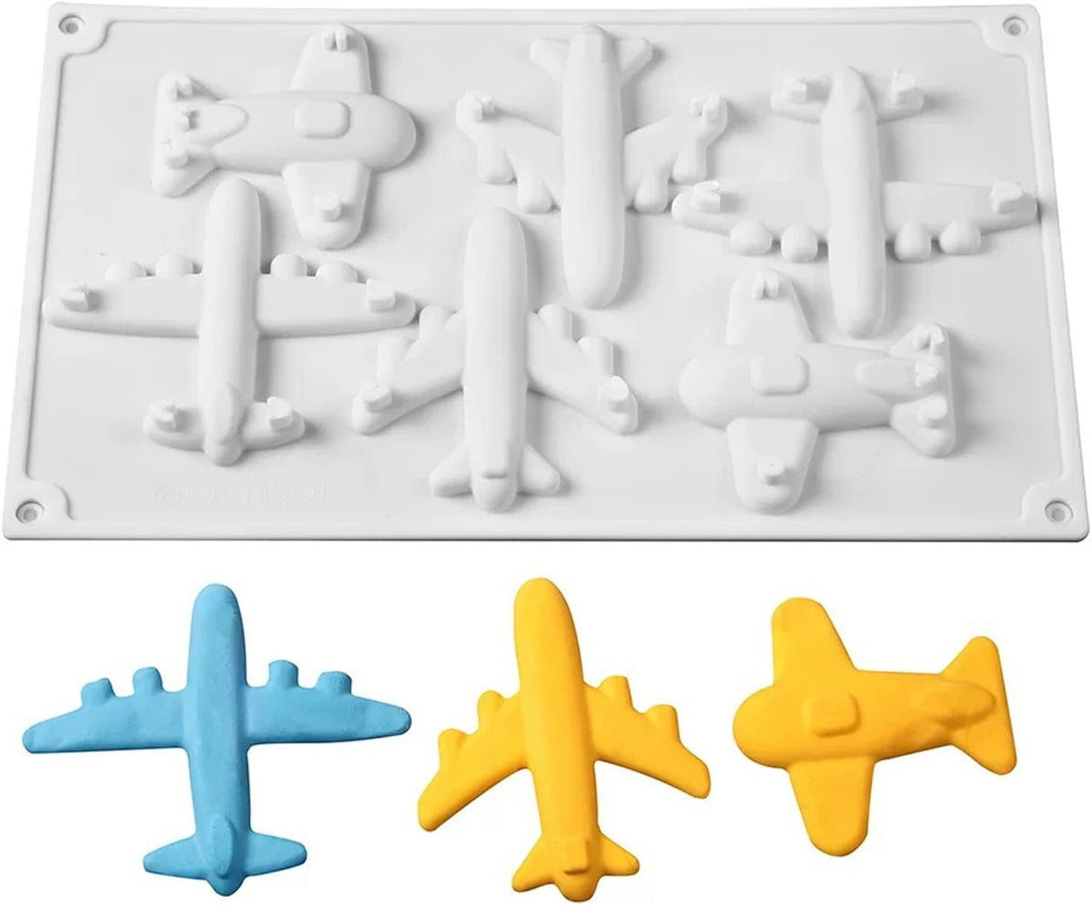 6 Cavity Airplane Silicone Mould Chocolate Candy Cake Decoration Jelly Soap