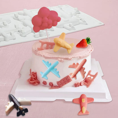 6 Cavity Airplane Silicone Mould Chocolate Candy Cake Decoration Jelly Soap