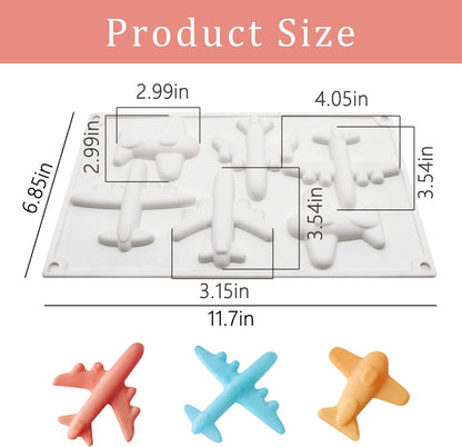 6 Cavity Airplane Silicone Mould Chocolate Candy Cake Decoration Jelly Soap