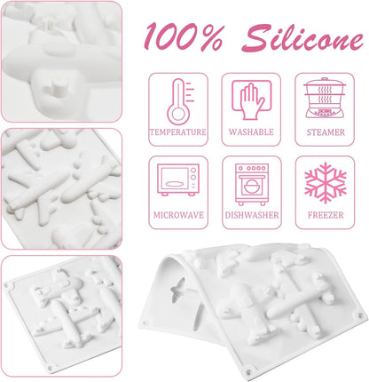 6 Cavity Airplane Silicone Mould Chocolate Candy Cake Decoration Jelly Soap