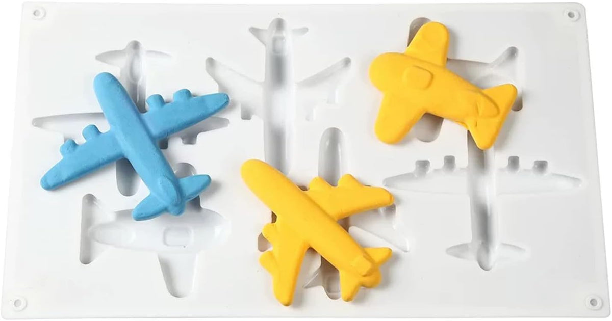 6 Cavity Airplane Silicone Mould Chocolate Candy Cake Decoration Jelly Soap