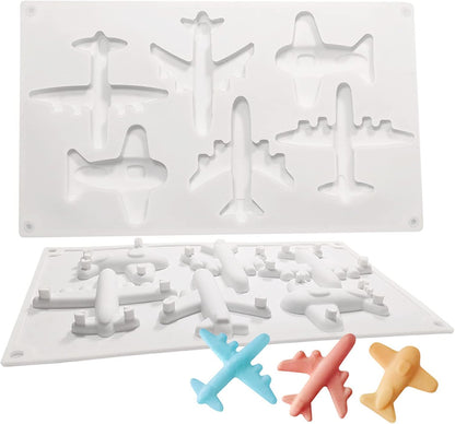 6 Cavity Airplane Silicone Mould Chocolate Candy Cake Decoration Jelly Soap