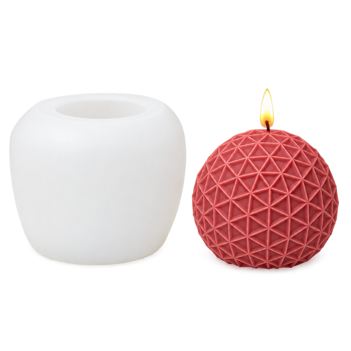 3D Geometric Sphere Silicone Candle Mold  DIY Scented Aroma Candles Home Decor