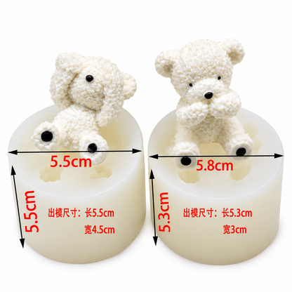 3D Teddy Bear Candle Mold  DIY Candle Making Decorative Wax Crafts & Handmade Gifts
