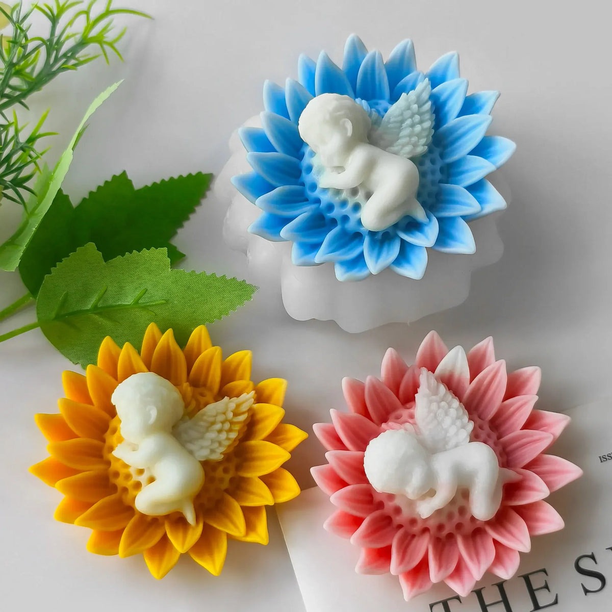 3D Sunflower Angel Baby Silicone Mold Candle Making Soap Cake Decoration & DIY Gifts