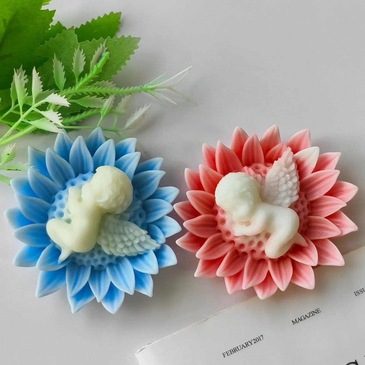 3D Sunflower Angel Baby Silicone Mold Candle Making Soap Cake Decoration & DIY Gifts
