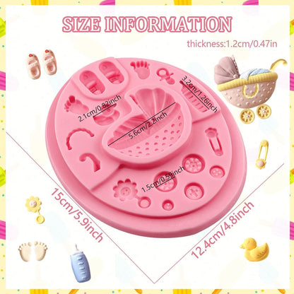 Baby Stroller Silicone Mould Cake Decoration Cupcake Candy Cookies Polymer Clay