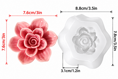 3D Floating Rose Flower Silicone Candle Mould for Scented Candles Soap Plaster & DIY Crafts