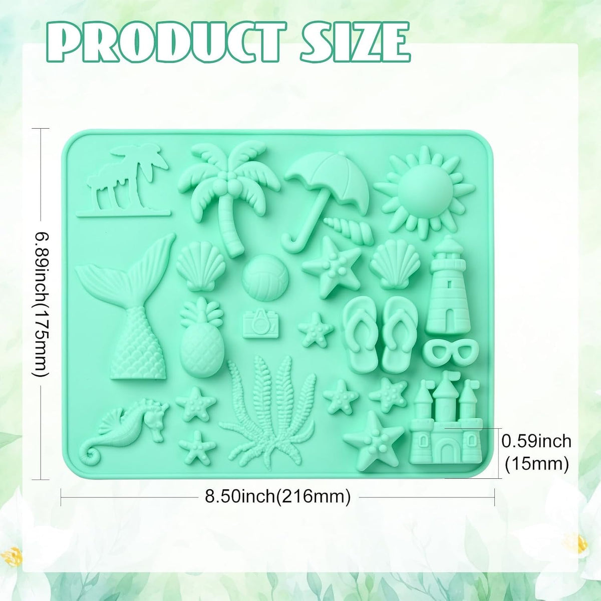 25 Cavity Beach Theme Silicone Mold for Chocolate Fondant & DIY Crafts