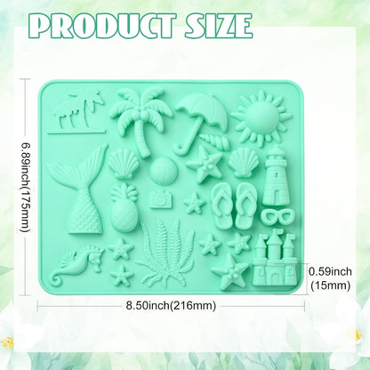 25 Cavity Beach Theme Silicone Mold for Chocolate Fondant & DIY Crafts