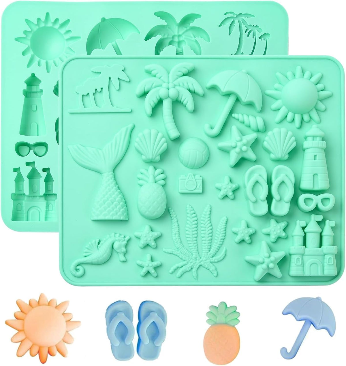 25 Cavity Beach Theme Silicone Mold for Chocolate Fondant & DIY Crafts