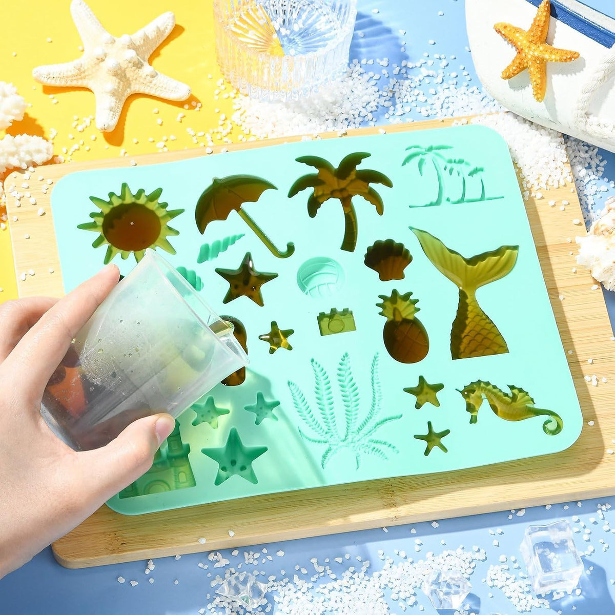 25 Cavity Beach Theme Silicone Mold for Chocolate Fondant & DIY Crafts