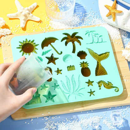 25 Cavity Beach Theme Silicone Mold for Chocolate Fondant & DIY Crafts