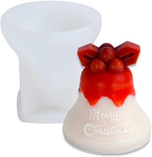 3D Christmas Bell Silicone Candle Mold (Christmas Bell) Merry Christmas theme